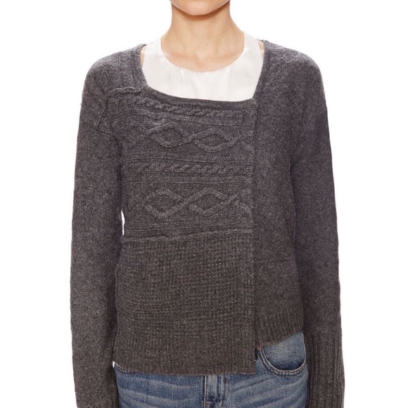 Elizabeth & James Cableknit Wool Cardigan Sweater - Picture 2 of 8